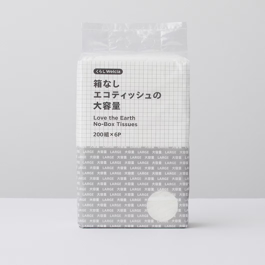 箱なしエコティッシュの大容量 200組×6P