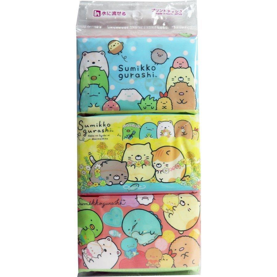 すみっコぐらし 水に流せるポケットティシュ 6パック入
