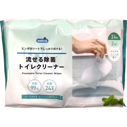 昭和紙工 ウエルシア流せるトイレシート 24枚×2個パック入り