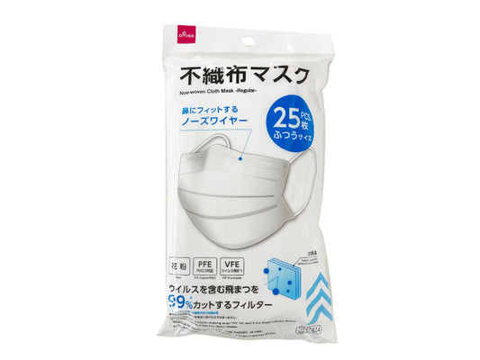不織布マスク（ふつうサイズ、２５枚）