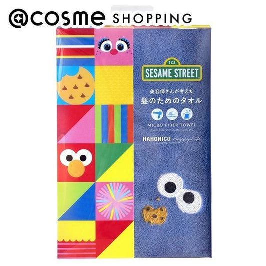 ハホニコハッピーライフ ヘアドライマイクロファイバータオル(クッキーモンスターカラー) 約120g、約38×85cm