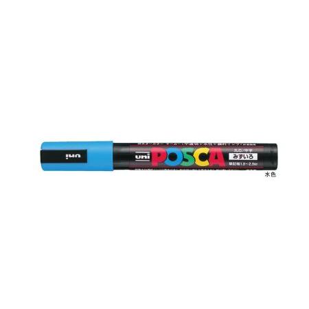 三菱鉛筆 水性サインペン ポスカ 中字 水色 PC5M.8