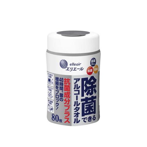 エリエール　除菌できるアルコールタオル　抗菌成分プラス　本体　80枚