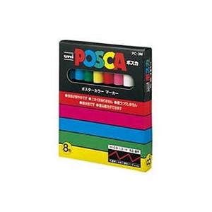 三菱鉛筆 ポスカ 細字 8色セット PC-3M8C