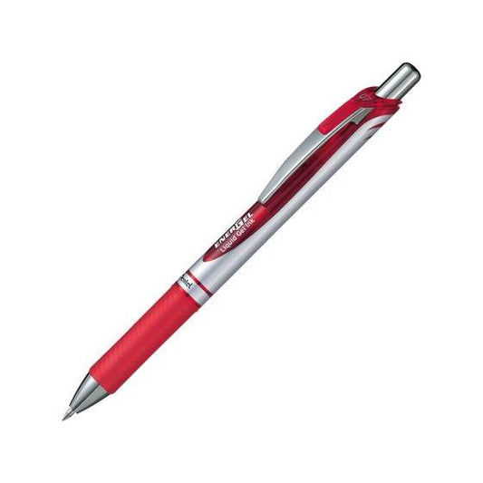 ぺんてる エナージェル ノック式 シルバー軸 0.7mm 赤 BL77-B